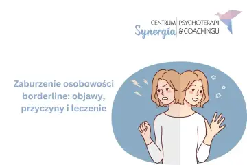 Ilustracja przedstawia osobę z dwoma twarzami, symbolizującą zmienne nastroje i emocje, typowe dla zaburzenia borderline.